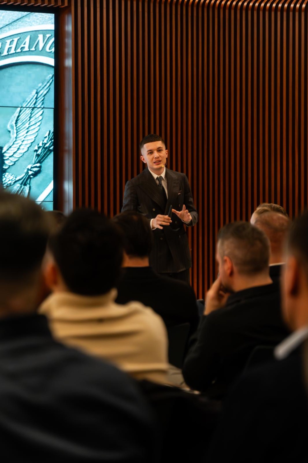 NETWRK founder speaking at a private investor briefing